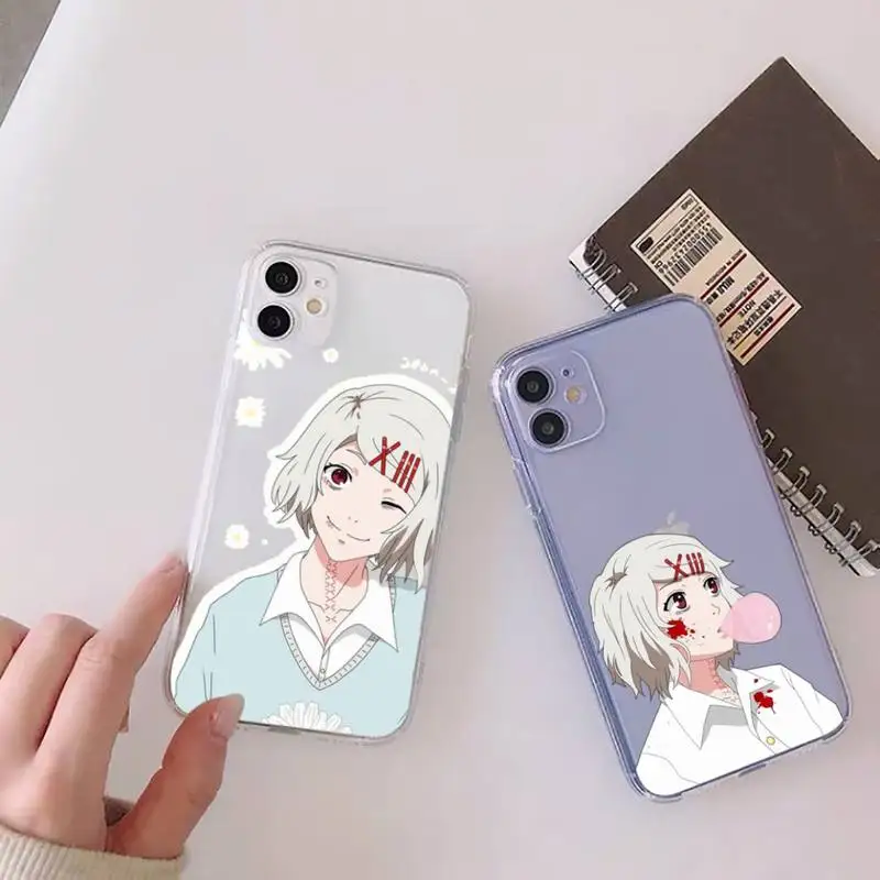 

anime JUUZOU SUZUYA Tokyo Ghouls Phone Case Clear Transparent for iPhone 11 12 13 mini pro XS MAX 8 7 6 6S Plus X 5S SE XR 2020