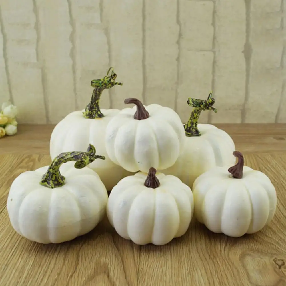 

6pcs Simulation Pumpkin Creative Pumpkin Foam For Halloween Party Garden Decoration DIY Craft #CW