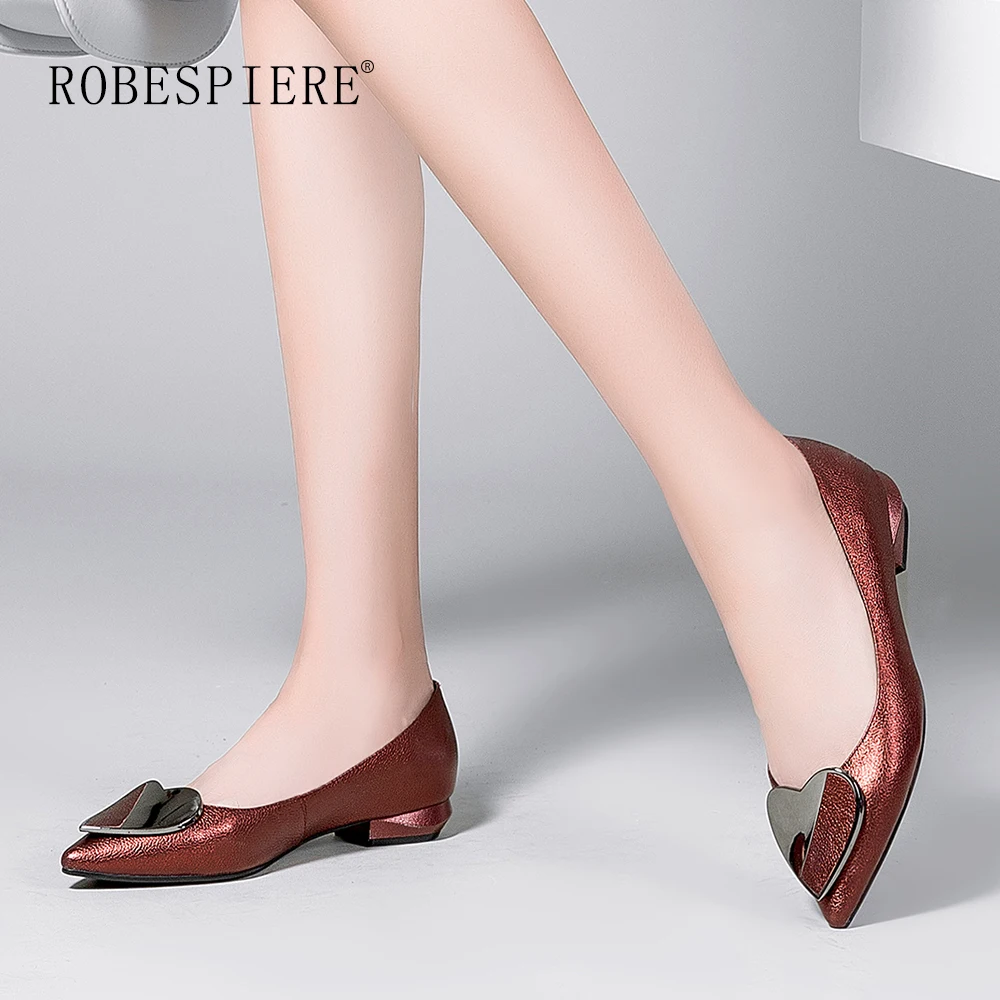 Женские туфли на низком каблуке ROBESPIERE свадебные из натуральной кожи без застежек