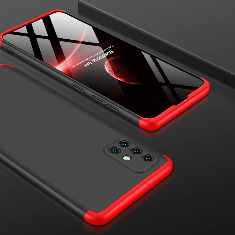 

For Samsung Galaxy A51 Case 360 Degree Full Body Hard Cover Case For Samsung A51 Hybrid Shockproof Case + Tempered Glass Film