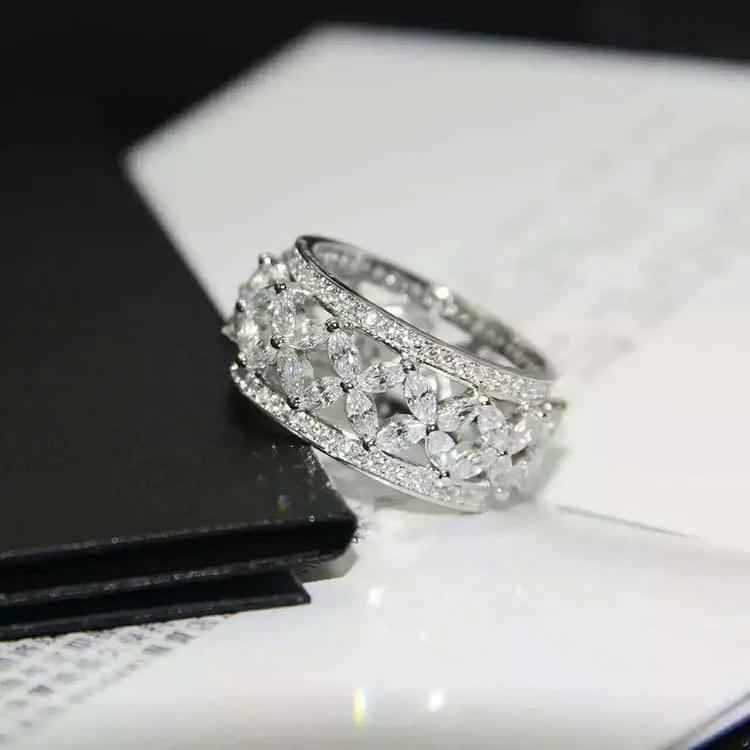 Женское кольцо со снежинкой роскошное ювелирное изделие из стерлингового