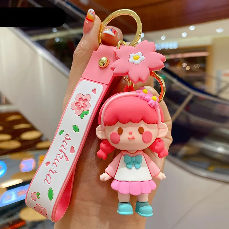 

Cartoon Girl Doll Keychain Female Lovely Creative Car Keychains Bag Pendant Couple Accessories Wholesale Keyring Cute Souvenir