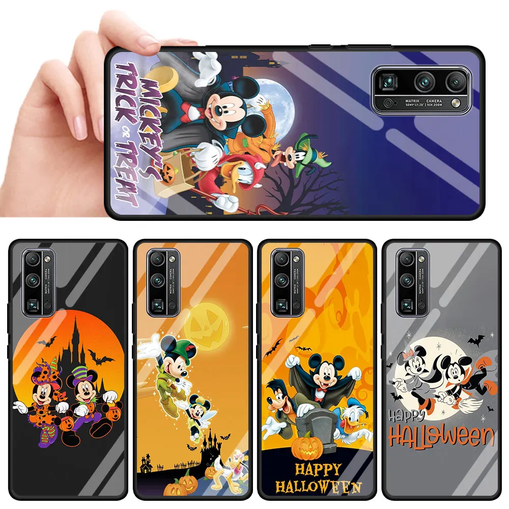

Mickey Mouse Halloween Luxury Glass Case For Honor 8X 20 Pro 30 9X Lite Cover Capa Fundas Coque