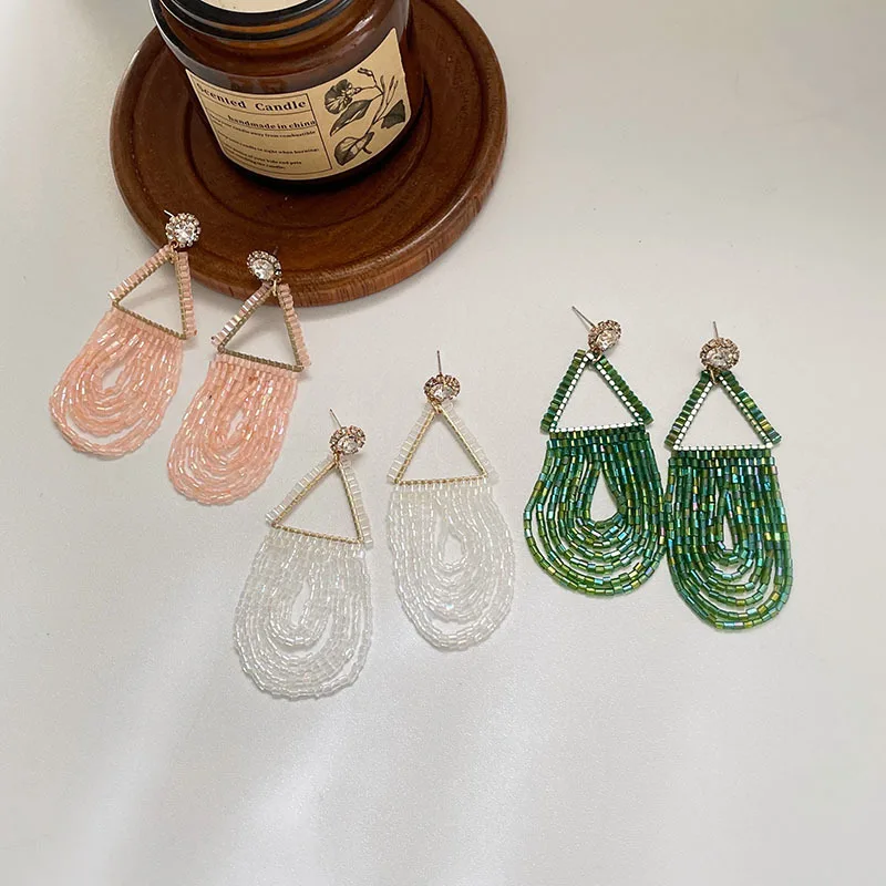 

Серьги в богемном стиле с кисточками для женщин серьги-капли ручной работы модные ювелирные изделия Свадебные подарки крупные серьги