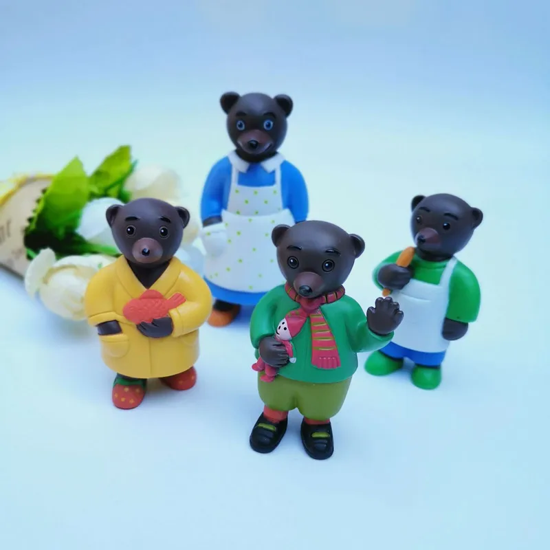 5 шт./лот милый мультяшный аниме Маленький коричневый медведь семья мама папа с