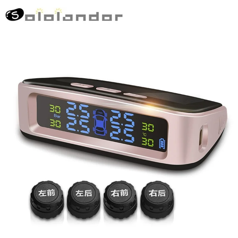 Внешний Солнечный TPMS автомобильный датчик давления в шинах монитор система