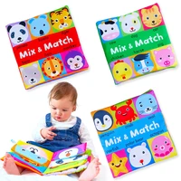 baby toys cartoon animal face matching cloth book torn baby stereo cloth book montessori early teaching toddler quiet books
