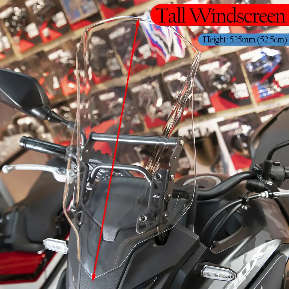 Motorcycle Windshield Touring Windscreen Wind Deflector with Bracket for Honda CB500X CB 500X 2016 2017 2018 2019 Smoke Clear |