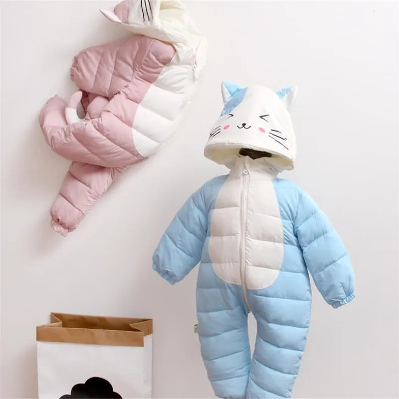 Hooded Infant Snowsuit Cotton Overalls Baby Winter Warm and Soft Jumpsuit Russian for Kids 6-12 Months |