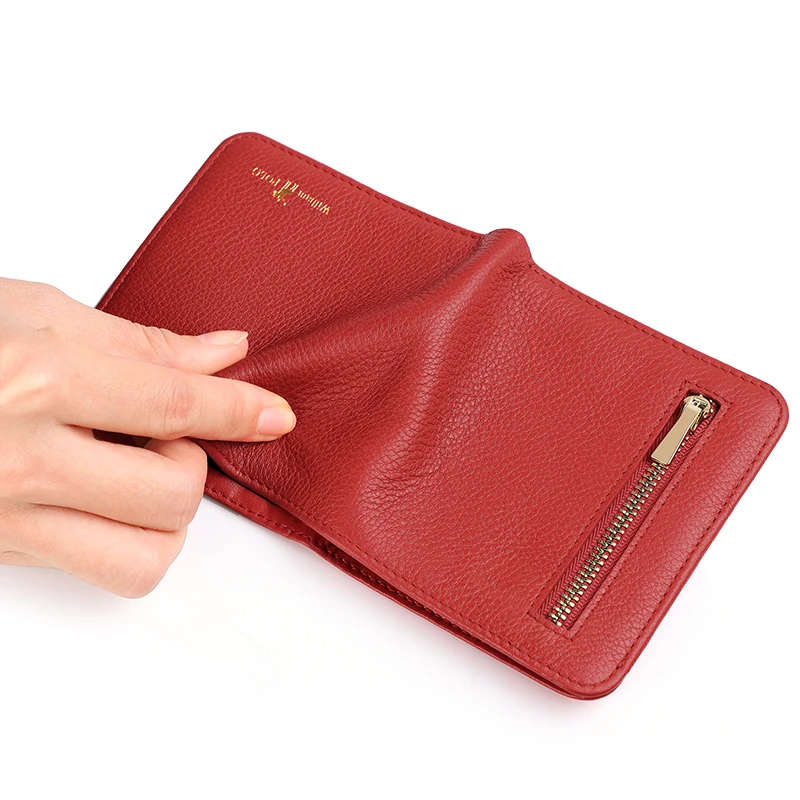 100% leather high-quality ultra-thin wallet credit card holder ladies short design 2020 new style