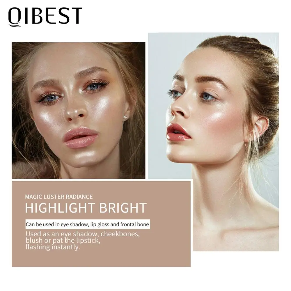 Профессиональный макияж QIBEST хайлайтер пудра блеск для лица осветлитель
