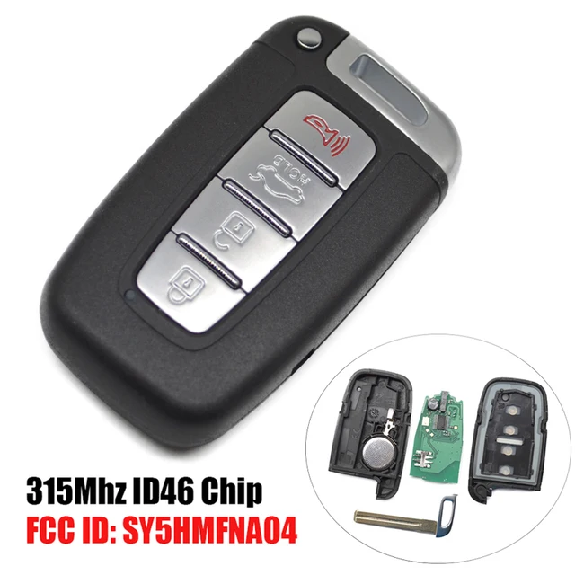 Умный Автомобильный ключ HY0140C, 4 кнопки, 315 МГц, чип SY5HMFNA04 ID46/PCF7952, БЕСКЛЮЧЕВОЙ пульт дистанционного управления для Hyundai Elantra Sonata Azera Genesis