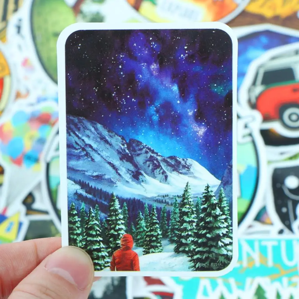 64 шт. наклейка для путешествий на открытом воздухе водонепроницаемая ноутбука