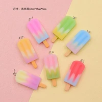 10pcs cool gradient 3d popsicle resin charms mini simulated pendant for jewelry make diy earings decoration necklace keychain