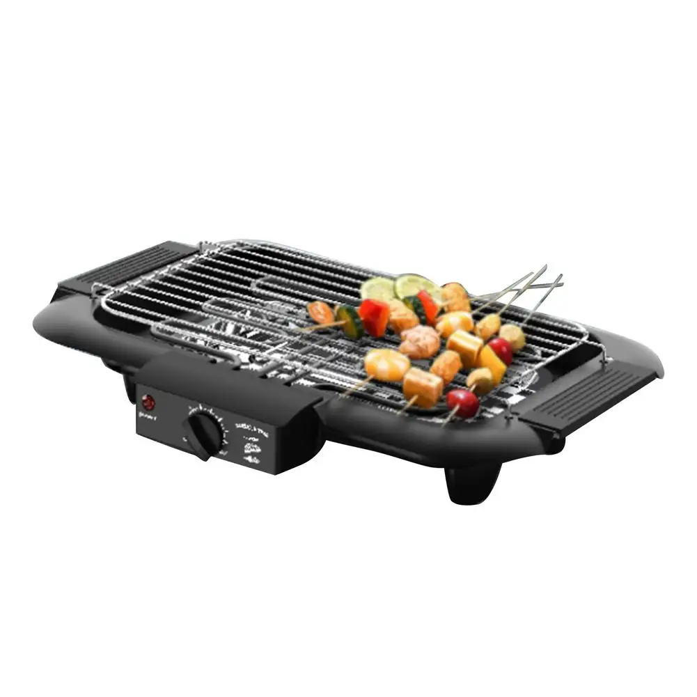 smokeless electric pan grill bbq stove non stick electric griddle barbecue portable barbecue machine for home outdoor picnic free global shipping