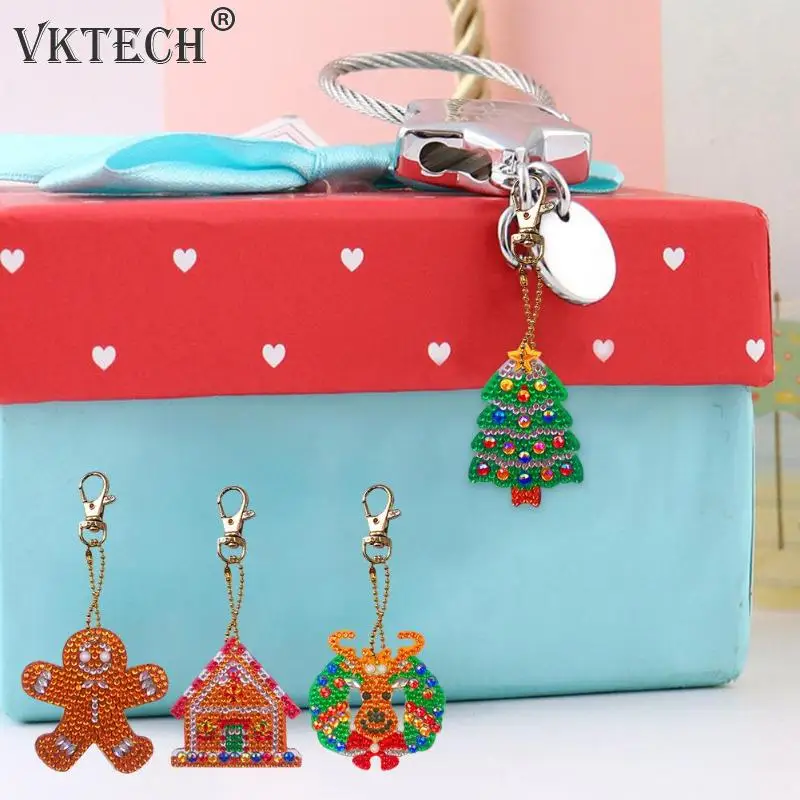 4 шт. DIY полный дрель специальная форма алмазная картина брелок Рождественская елка Лось брелок вышивка крестиком Рождественский подарок