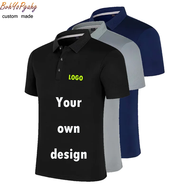 Быстросохнущая рубашка поло для мужчин и женщин с короткими рукавами логотипом