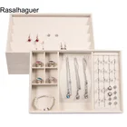 Подносы для хранения ювелирных изделий из вельвета бежевого цвета, органайзер для хранения ювелирных изделий, подставка для колец, сережек, нефрита держатель, браслеты, чехол