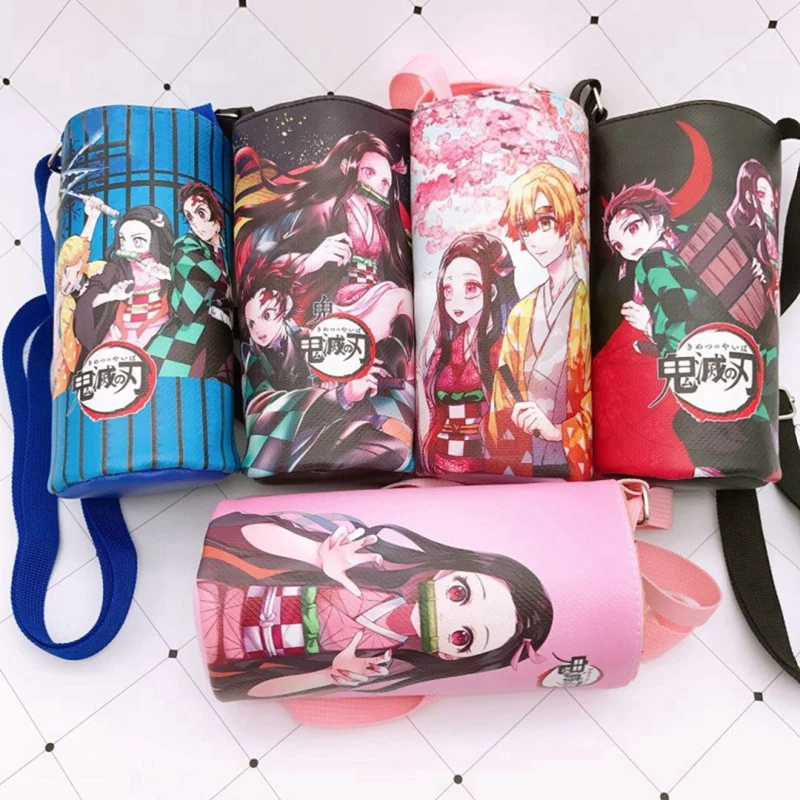 

Anime Demon Slayer Nezuko Kimetsu No Yaiba Water Glass Cover Student Children Kettle Bag Crossbody Bag