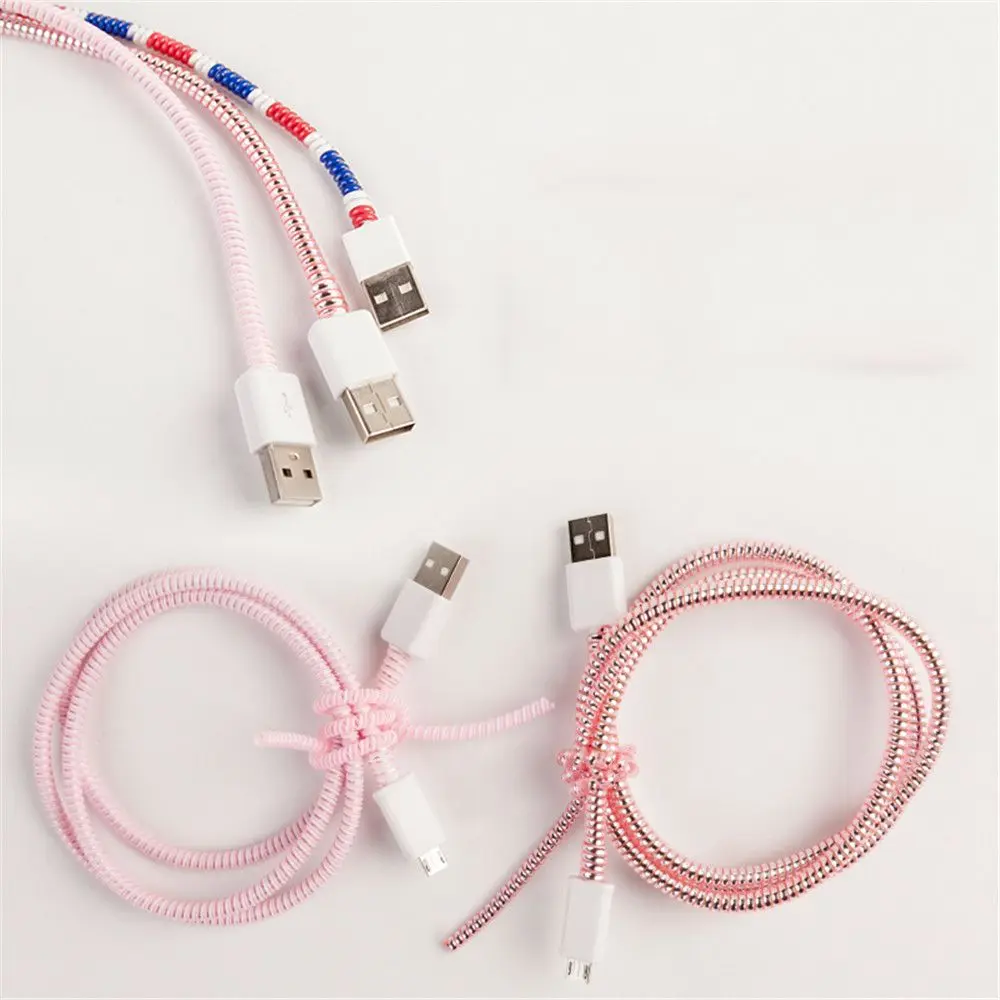 5pcs 1.4m Spiral USB Digital Cable Protector Saver Cover Wire Winder Organizer Data Line Holder Desk Accessories Set | Канцтовары для