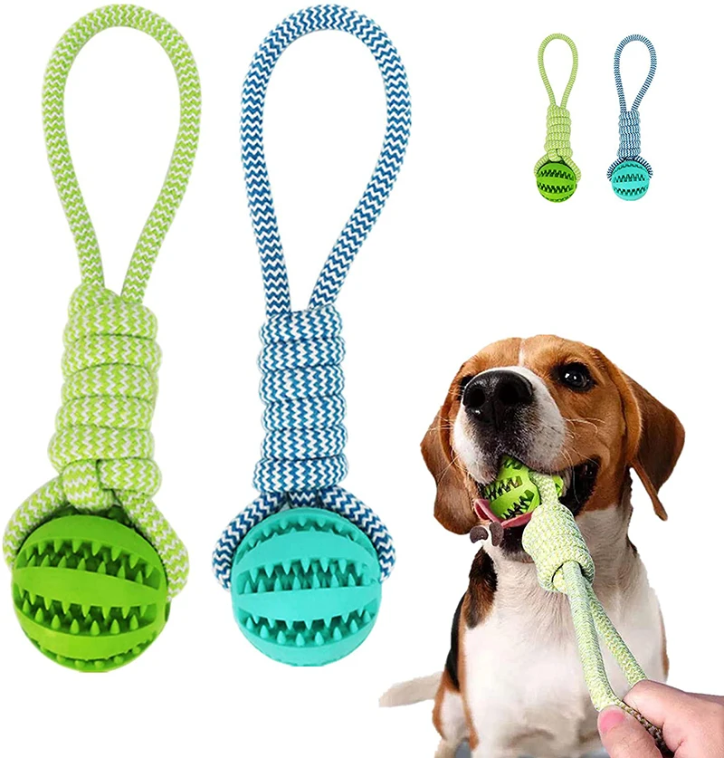 

Dog Toy for Aggressive Chewers,Durable Puppy Treat Chew Rope Tough Molar Teeth Cleaning Ball 100% Rubber Food Dispensing Bite