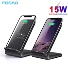 FDGAO 15 Вт Qi Беспроводное зарядное устройство Быстрая зарядка подставка для iPhone 12 11 Pro XS XR 8 X USB C Быстрая зарядка док-станция для Samsung S21 S20 S10