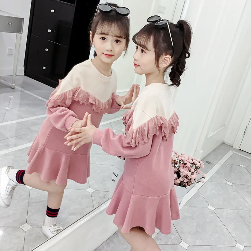 Детская юбка принцессы для девочек бархатное кружевное платье от 3 до 14 лет