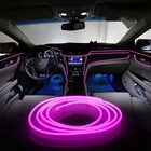 Автомобильная атмосферная лампа s EL, неоновая проволосветильник лента, RGB, несколько режимов, управление через приложение, декоративная неоновая лампа для салона автомобиля