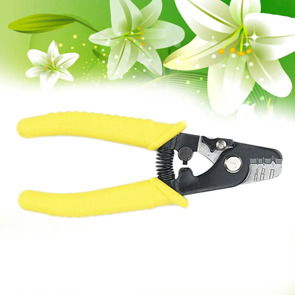 

GQ-336 Cable Stripper Wire Cutting Pliers 3 Hole Fiber Optic Stripping Tool with Handle (Yellow)
