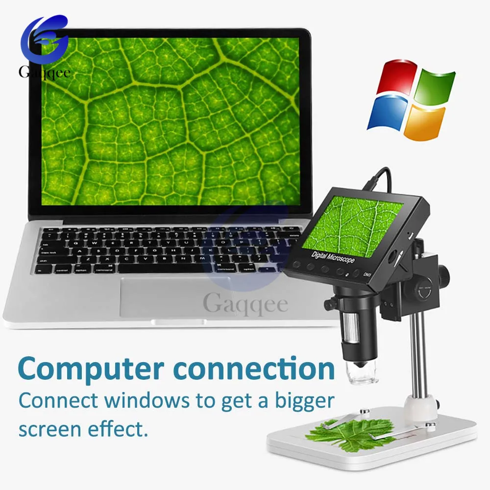 Электронный микроскоп 800x 1000x USB 30 Вт/200 Вт ЖК дисплей 4 3 дюйма разрешение VGA 8