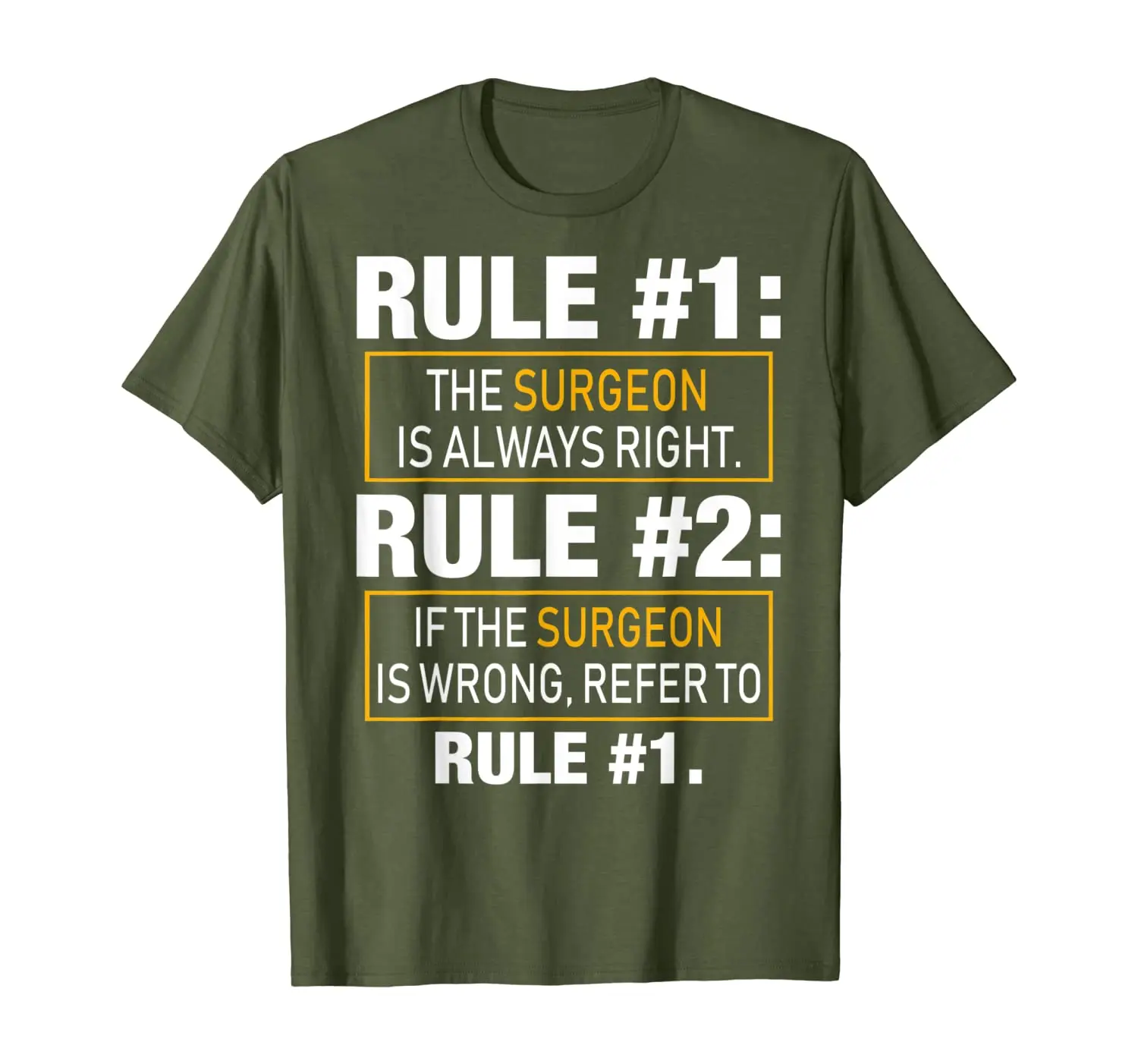

Rule #1: The Surgeon Is Always Right Shirts Funny Gifts