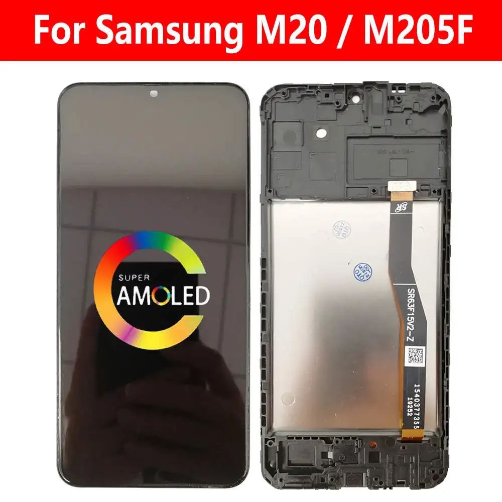 M205 ЖК-дисплей для Samsung Galaxy M20 SM-M205F/DS M205FN с рамой M205G M205M сенсорного экрана