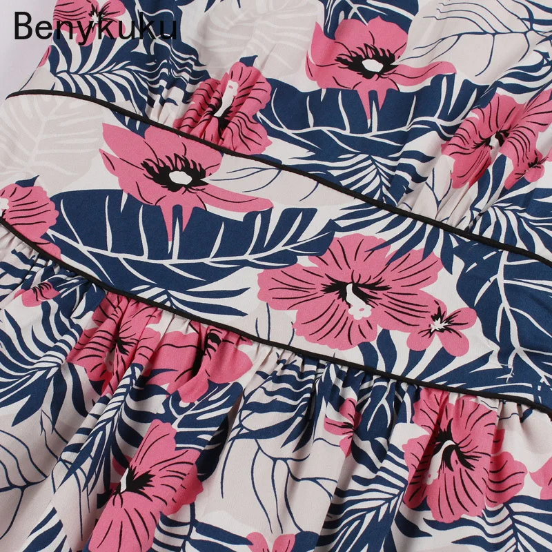 Цветочный принт винтажное пин-ап платья девушки 50-х годов Ретро Хепберн одежда