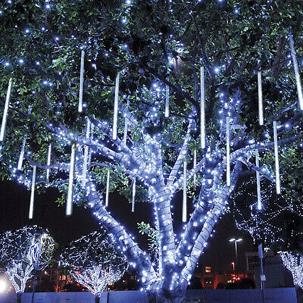 New Year 4Pcs 30cm Outdoor Meteor Shower Rain 4 Tubes LED String Lights Waterproof For Christmas Wedding Party Decoration 1224 |