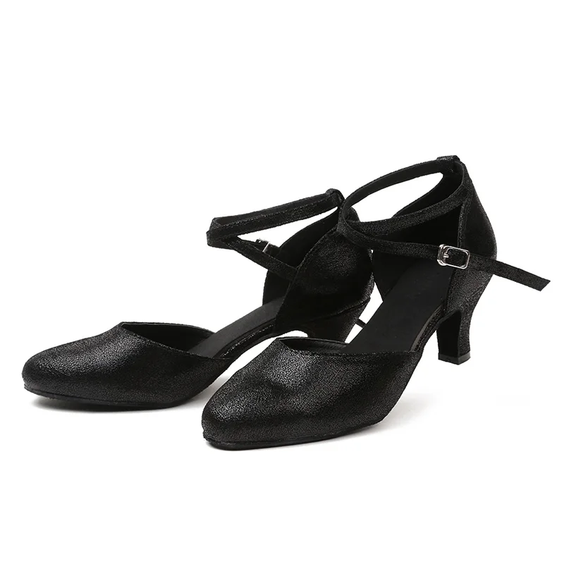 HROYL Woman Ballroom Latin Dance Shoes For Women Low/High Heels Tango Bachata Dancing Shoes Black Golden Sandals Free Shipping