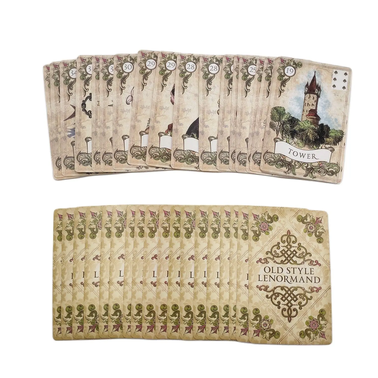 Старый стиль Lenormand Fortune karot Повседневная вечевечерние развлечения гадания Fate 38