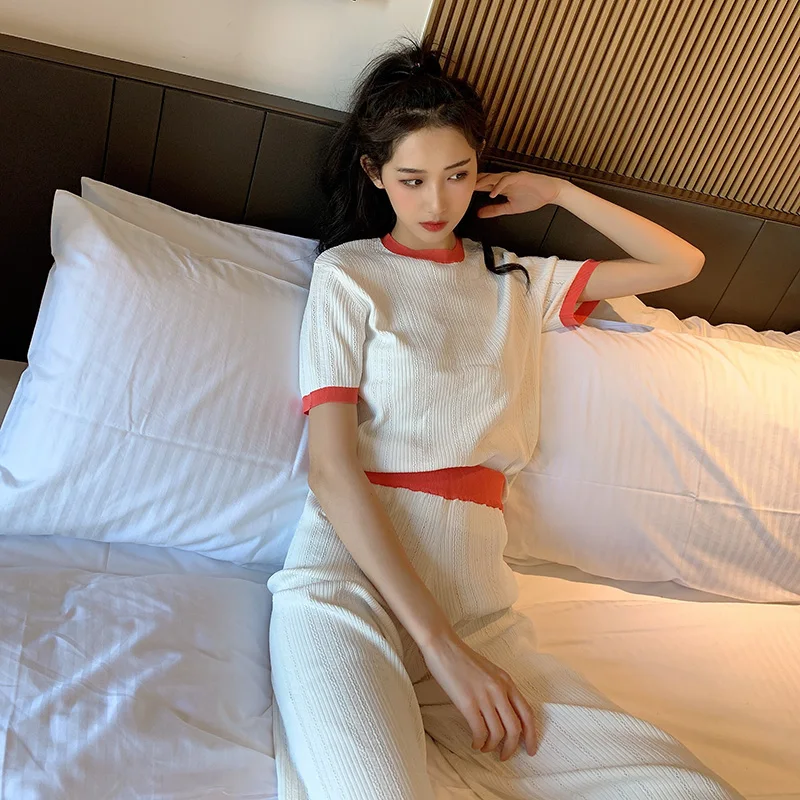 

Wide leg pants casual suit new women's summer running Yoga suit sports suit pajamas women's two piece suit