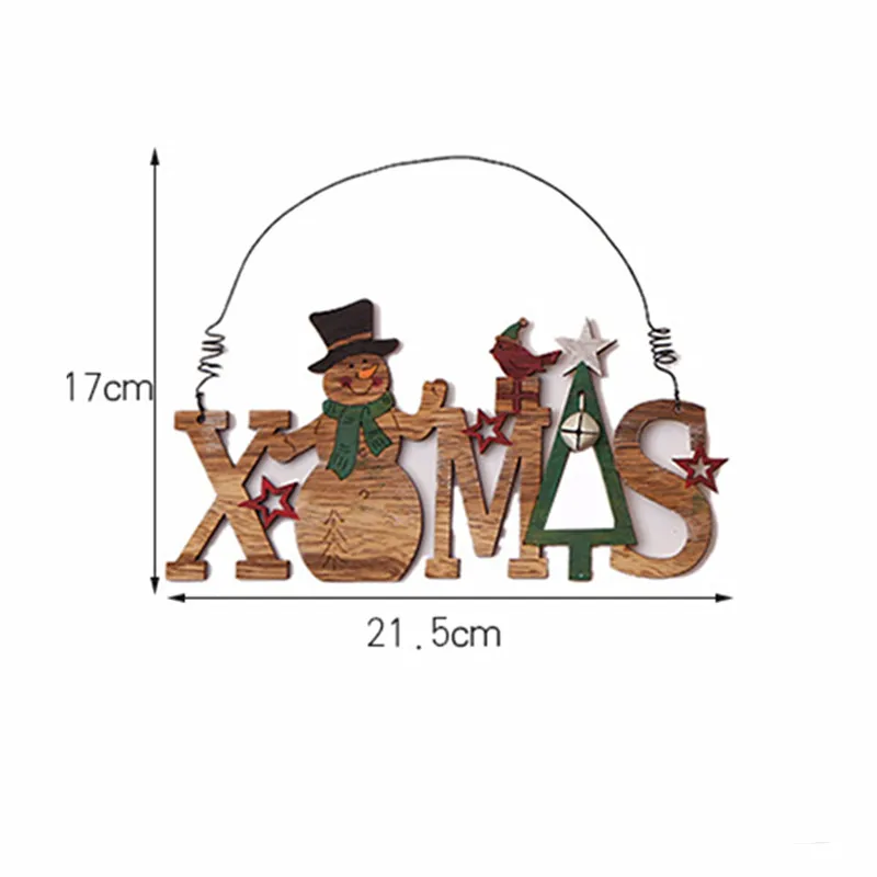 1pc-29-Xmas snowman Рождество Noel Счастливого Рождества деревянные подвесные украшения для рождественской елки украшения для дома Noel Navidad Декор новогодние подарки - Цвет: 1pc-29-Xmas snowman