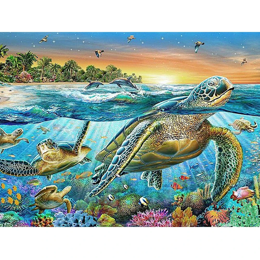 5d алмазная живопись морская черепаха полная вышивка распродажа Алмазная мозаика