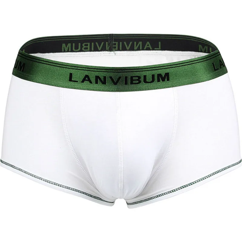 LM623 green white 18 видов стилей, розовый, Senson, мужское нижнее белье, мужские боксеры, сексуальные, хлопок, Cuecas, боксеры, мужские шорты, Гей Нижнее белье, мужские трусы для мальчика - Цвет: LM623 green white