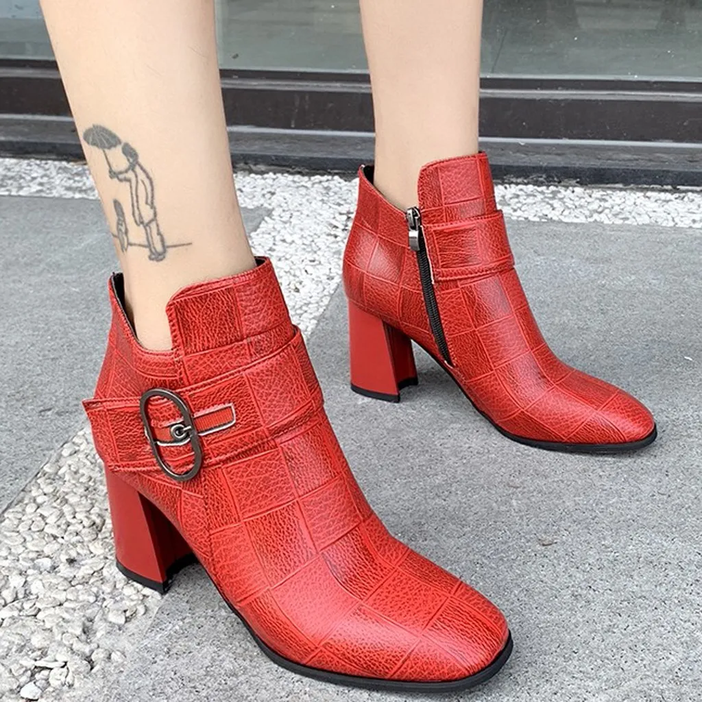 Женские ботильоны на молнии сбоку повседневные короткие зимние ботинки с