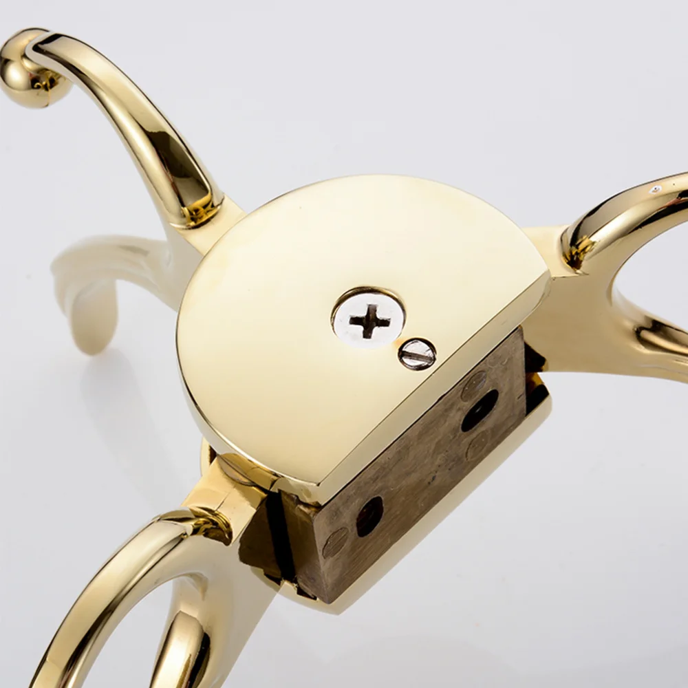 

Coat Hook Rotation Three Hooks Zinc Alloy Wall Hanger Towel Bathroom Robe Accessories(Rose Gold)