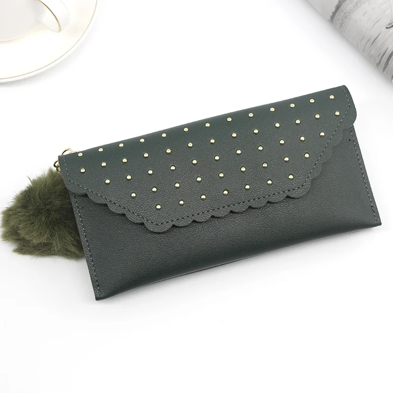 

Женские кошельки с заклепками, клатч для телефона, сумка, кошельки, Длинные кошельки для девушек, Дамские кошельки с милым сердцем, кармашко...