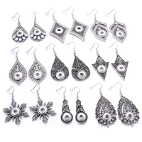 wholesale 12mm snaps earrings snap button earrings12mm snaps buttons jewelry women ear hook style earring vintage boho style
