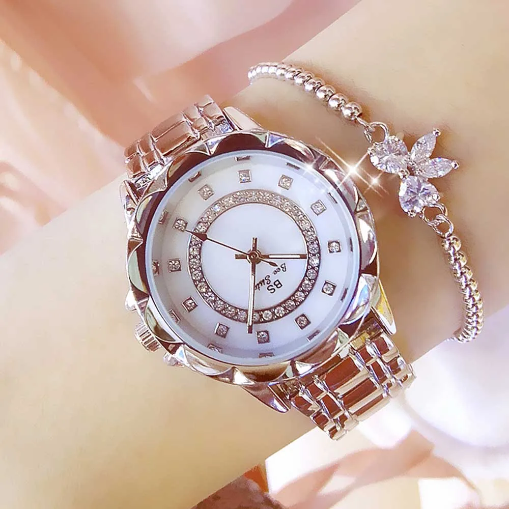 2019 new authentic women's watch high-end bracelet fashion trend versatile quartz waterproof diamond-encrusted women |