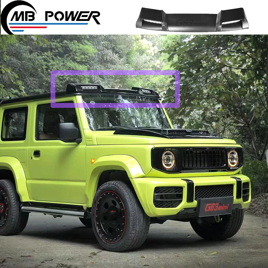 

Jimny JB74 спойлер на крышу со светодиодной подсветкой JB74 обновление G класс W464 G63 мини стиль части кузова передний спойлер s внешние аксессуары