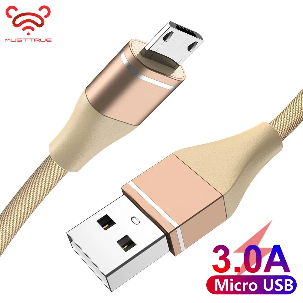 MUSTTRUE кабель для передачи данных USB Micro зарядный провод huawei samsung s6 s7 edge microusb 0 25 м 1 2 3