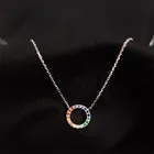 Новинка, изысканное креативное Радужное кольцо, конфетного цвета, посеребренное ювелирное изделие, круглые кристаллы, бриллианты XL184