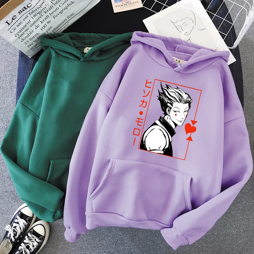 

Hisoka Anime Hoodie Womens Winter Tops Hunter x Hunter Print Plus Size Hoodies Oversized Sweatshirt Vintage Streetwear Unisex