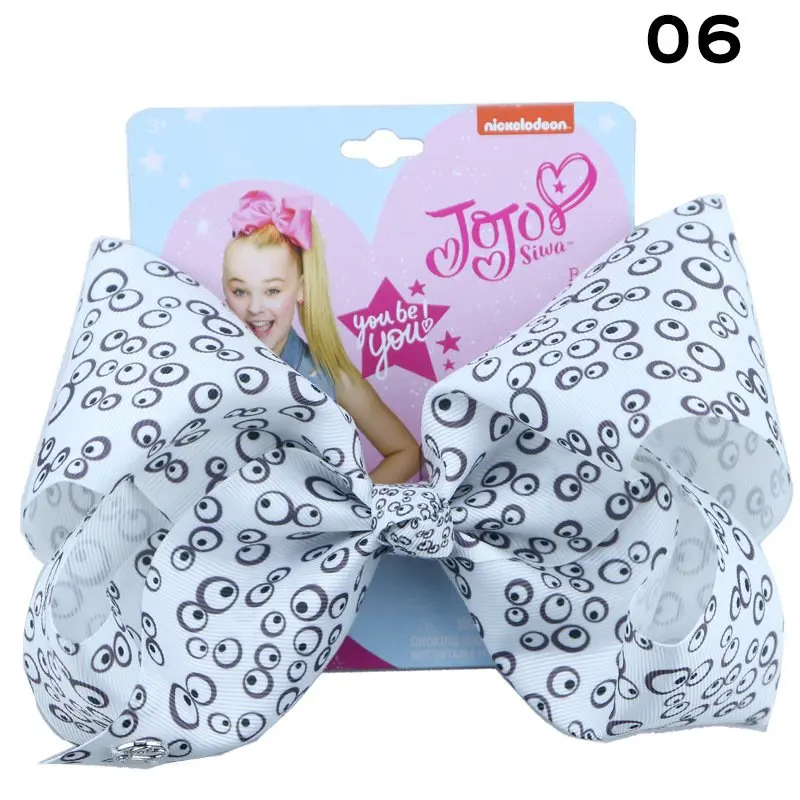 6 " Jojo банты для девочек Jojo Siwa большой милый Принт волосы на Хэллоуин банты для девочек с зажимами бант аксессуары для волос ручной работы - Цвет: 6